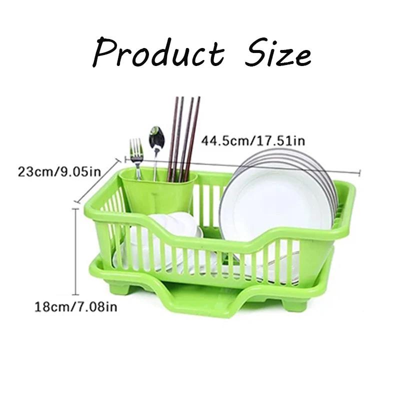 Kitchen Drainage Rack With Drainer Board Countertop Utensils Plates Chopsticks Bowls Spoons Storage Dish Drying Rack