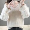 Tops for Women Cotton Shirts for Women Lace Sleeve V-Neck Base Layer Knit Top Long Sleeve Shirt Blouse Pullover Tops