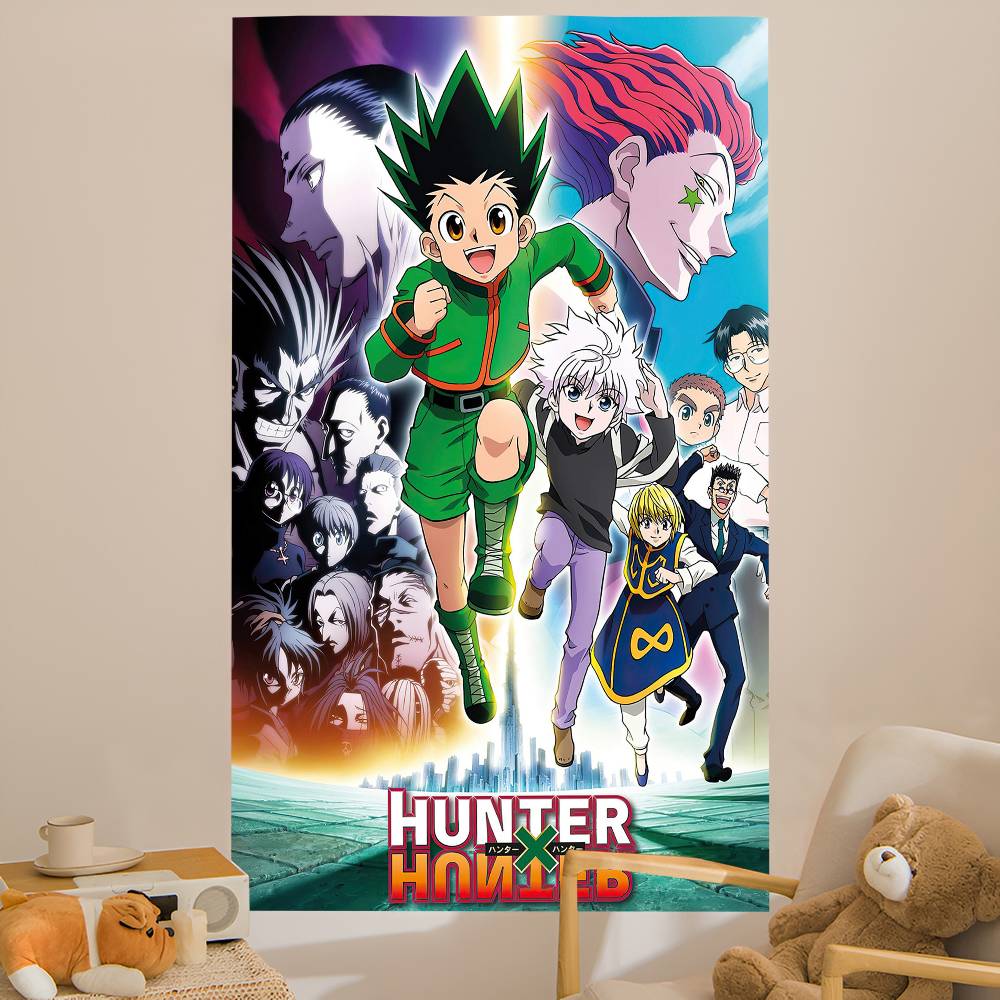 Hunter X Hunter Japanese Classic Anime Tapestry Art Printing Japanese Wall Tapestry Anime Wall Hanging Home Decor