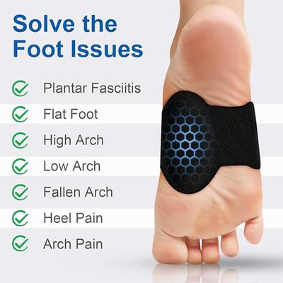 1 Paire Coussinet de Soutien pour Arche Pied Plat Correction Arche Haute Amorti Soulagement Douleur Fasciite Plantaire Semelles Orthopédiques pour Pieds