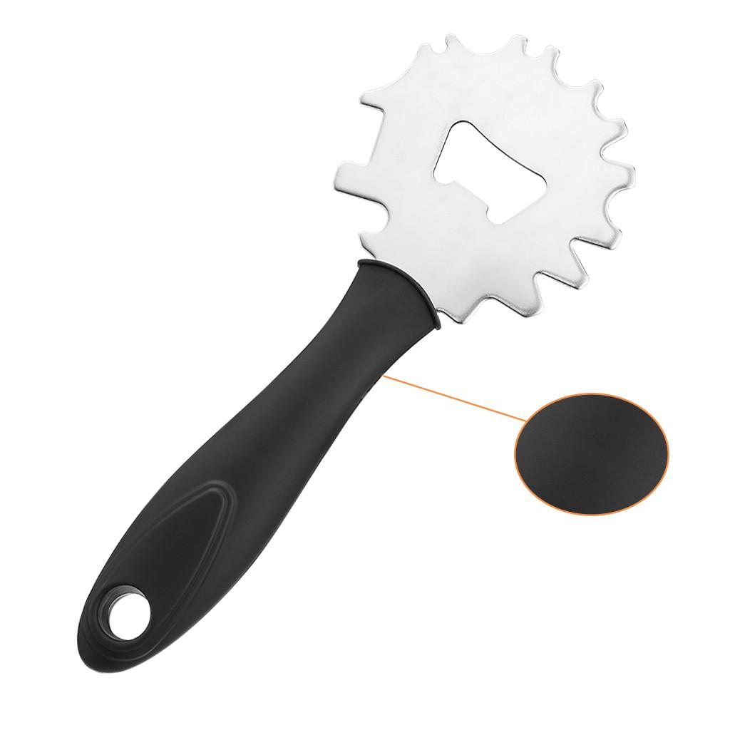 Stainless Steel Grill Cleaning Scraper with Handle for BBQ Grill Gap Cleaning and Built-In Bottle Opener Tool