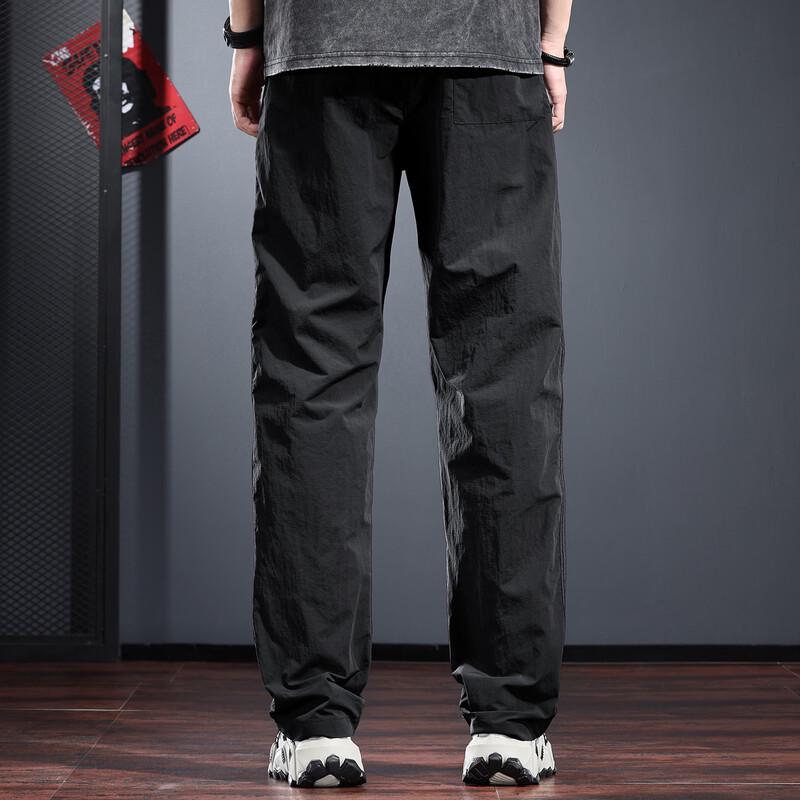 Jieleinuo Men's Quick-Dry Loose Straight-Leg Casual Pants