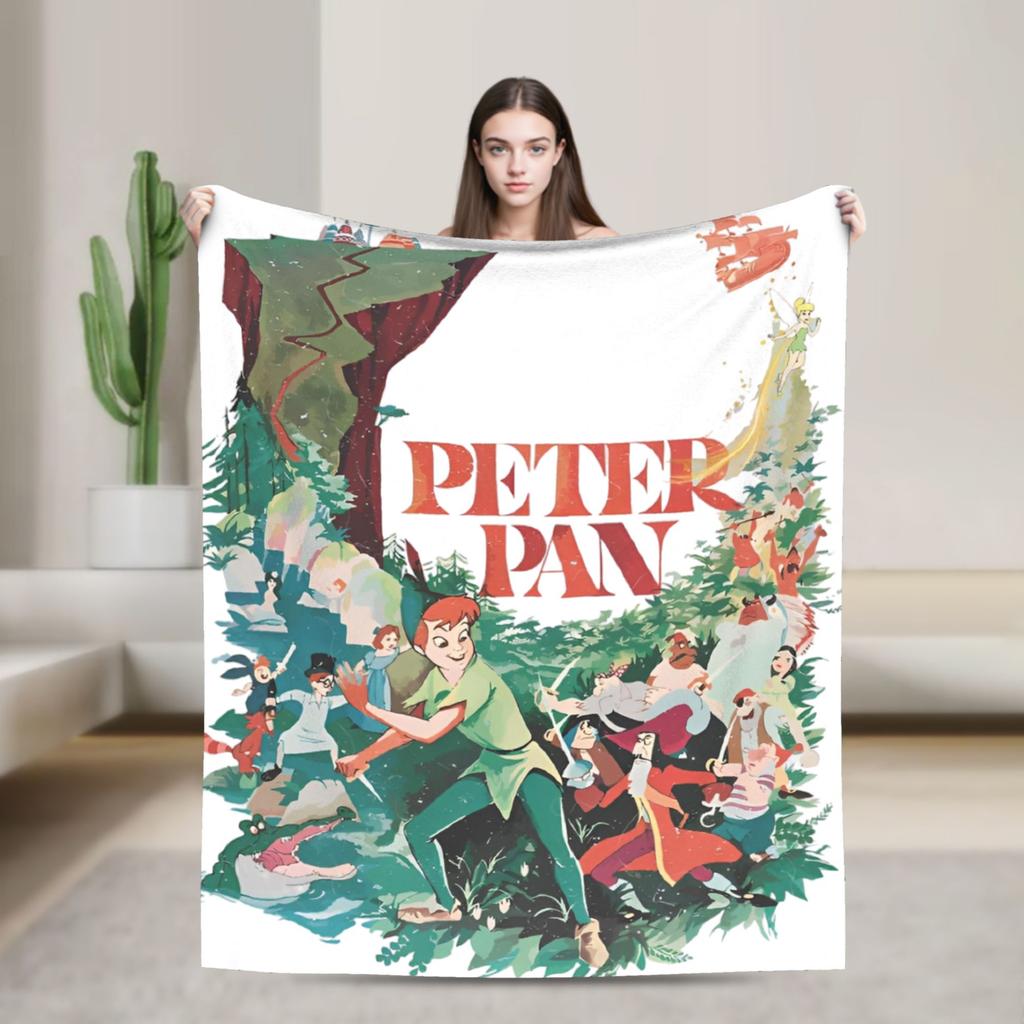 Peter Pan Tinker Bell Blanket  Wool Awesome Warm Throw Blankets for Bedding Lounge  Winter