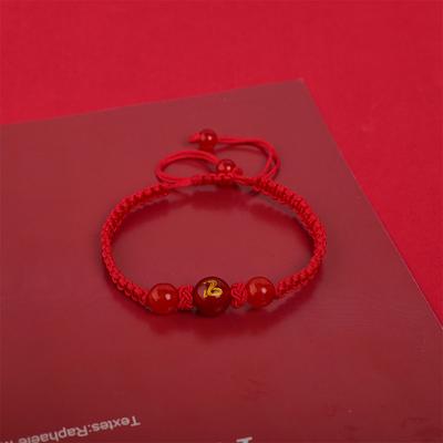2025 Snake Year Lucky Red Rope Bracelet Zodiac Snake Adjustable Braided Hand Chain Women  Jewelry Xmas  Year Gift