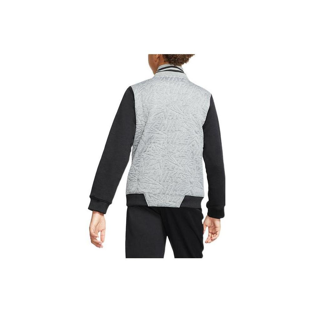 Nike Color Block Logo Print Jacket Kids Jackets Gray BV3606-091