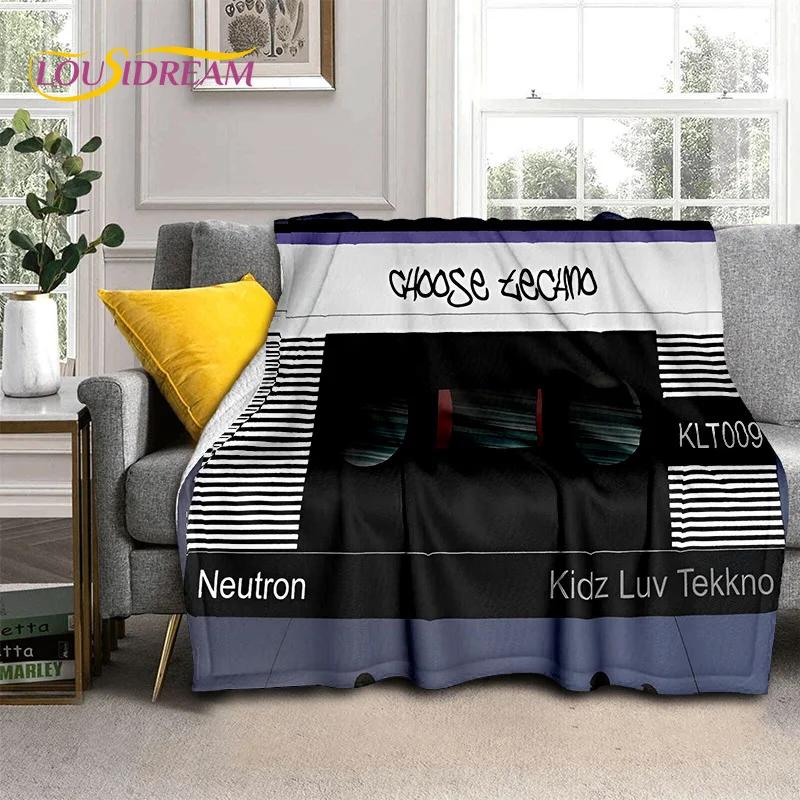 Padrão de Fita Cassete de Música Retrô Manta 3D, Manta Macia para Casa Quarto Cama Sofá Piquenique Viagem Escritório Cobertura Manta Criança