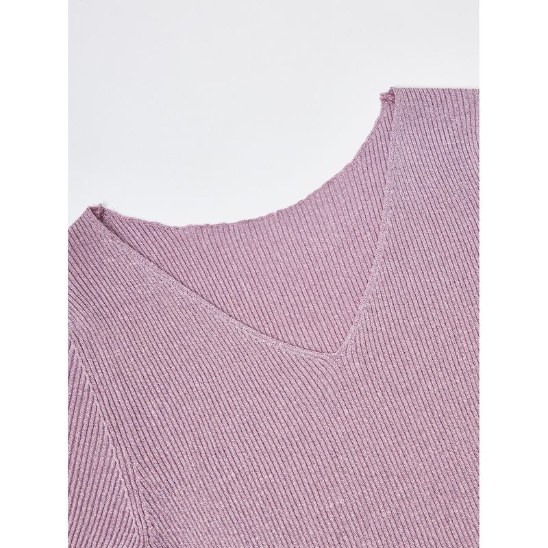 Blacknini Limited Unfilled Italian Gold and Silver Yarn V-neck Sweater