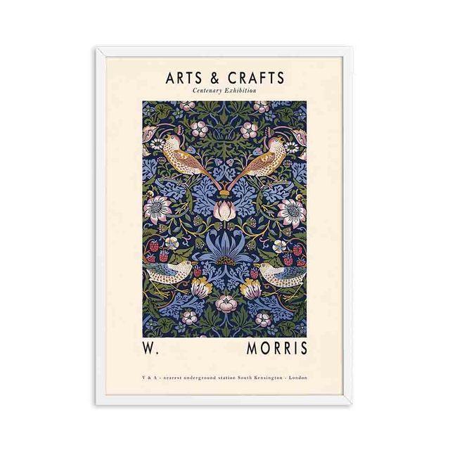 William Morris Leinwanddruck, das Victoria and Albert Museum, Ausstellungsplakat, Londoner U-Bahn, Jugendstil-Gemälde, Wanddekoration
