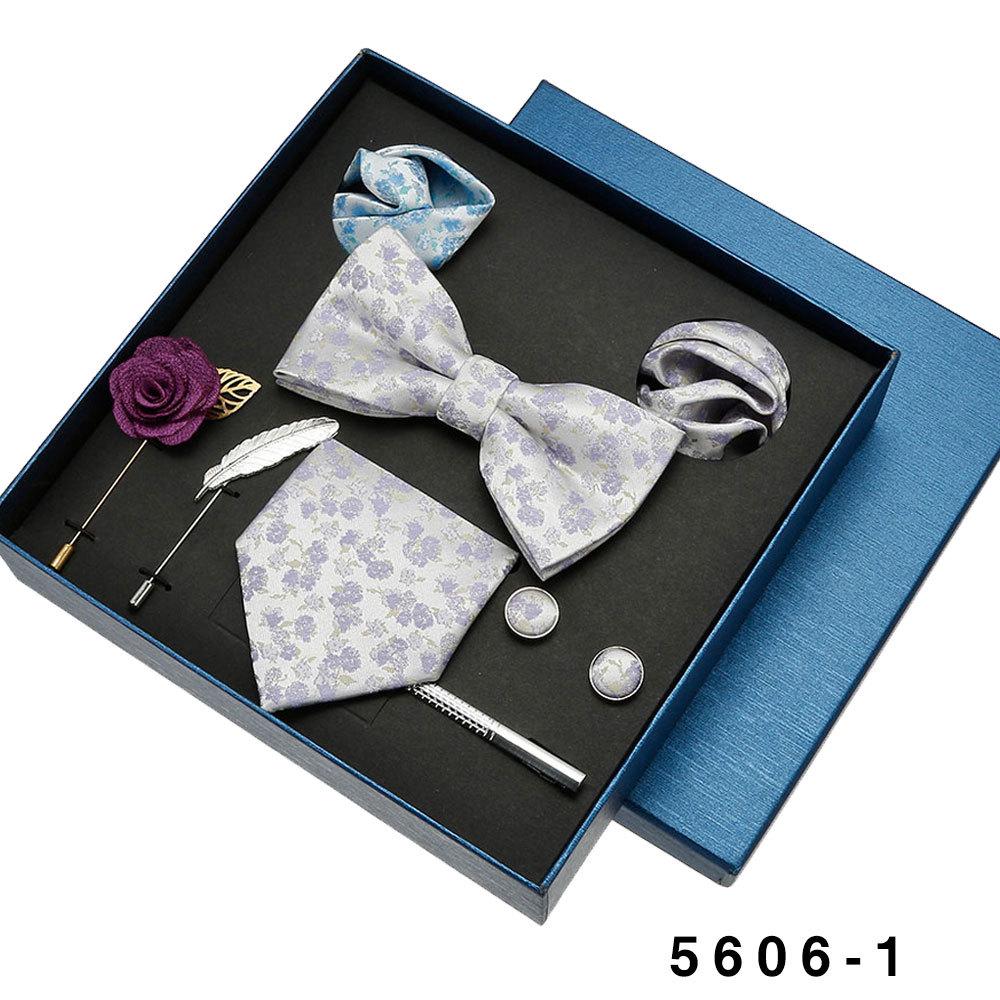 Men's Formal Tie & Pocket Square Eight-Piece Gift Set - High-End Wedding & Business 