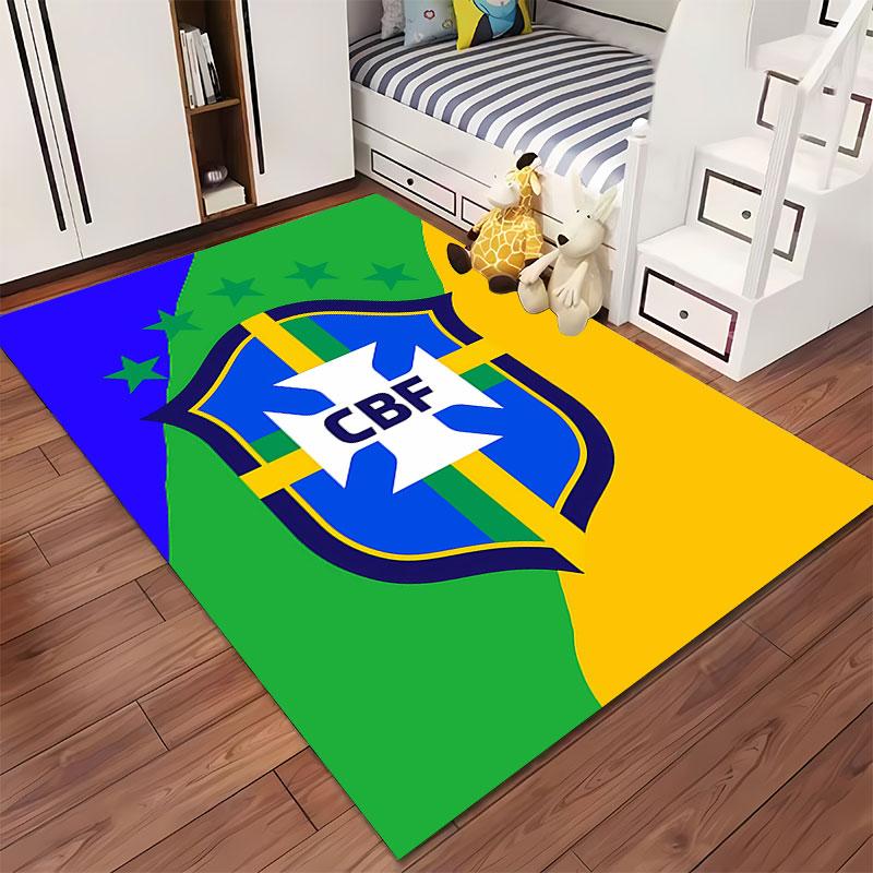 Brazilian Flag Shield Design suitable as a non-slip mat for the living room or bedroom sofa