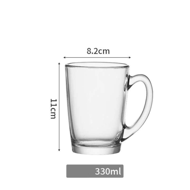 Durable And Heat Resistant Glass Mug With Handle For Home Office And Restaurant Use 330ml