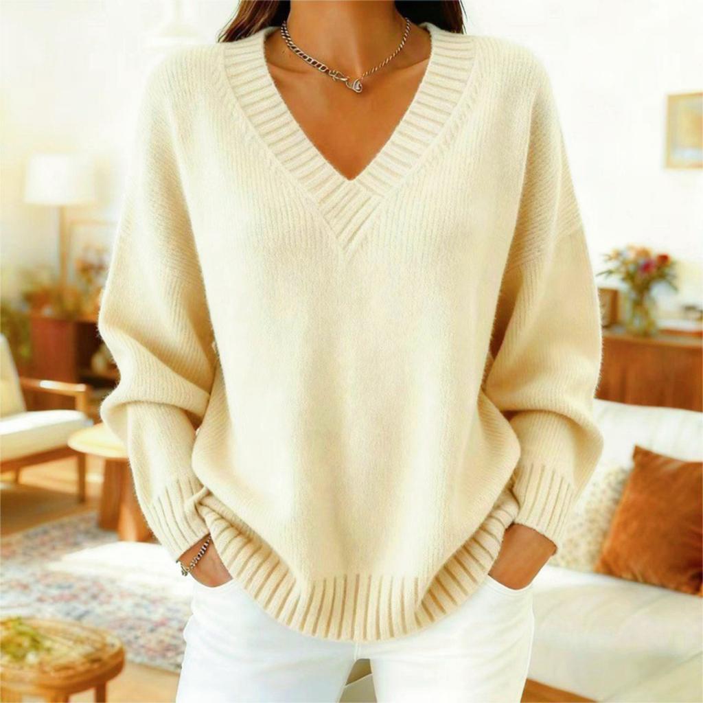 Damen Langarm Strickpullover Tops