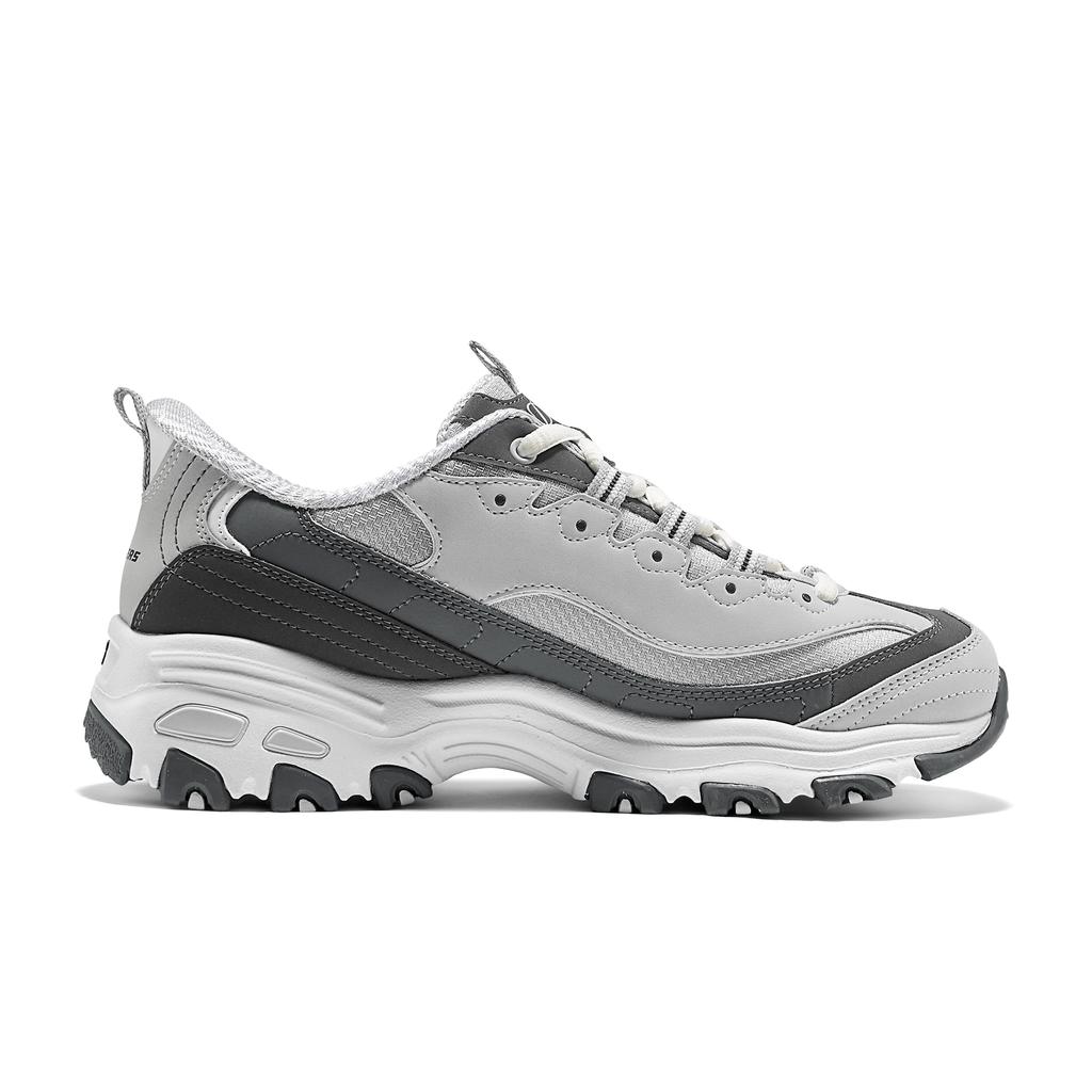 Skechers DLites Cómodas Versátiles de Caña Baja Zapatillas Papá Mujer Grises 150721-GRY