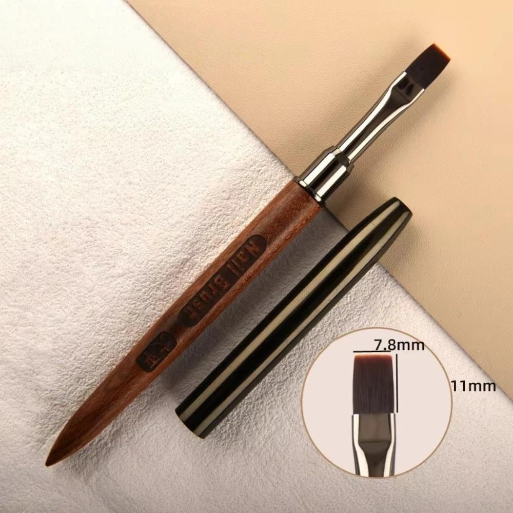 Wooden Nail Art Brush DIY Painting Brush No Brush Marks Nail Art Liner Brush with Pen Cap No Shedding Phototherapy Pen