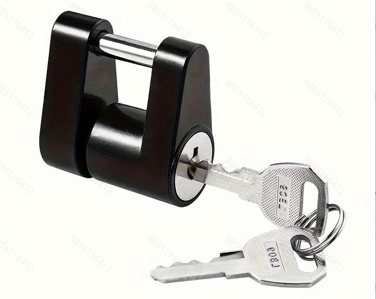 

Heavy-Duty Off-Road Coupler Lock - Erosion-Resistant Anti-Theft Padlock for RV/Truck/Trailer Tongue Security чёрный