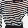 MO&Co. Striped Semi-High Collar Long Sleeve Sweater