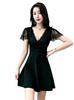 Sexy Lace Short Slim Perfect for Special Occasions [Vilaria] Women's Dress, Trim, Sleeve, V-Neck, Fit, Summer, Figure-Flattering, Plain, Stylish,