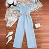 Sweet Rompers for Girls Summer Kids Fashion Suspender One-line Shoulder Patchwork Lace Waist Rompers
