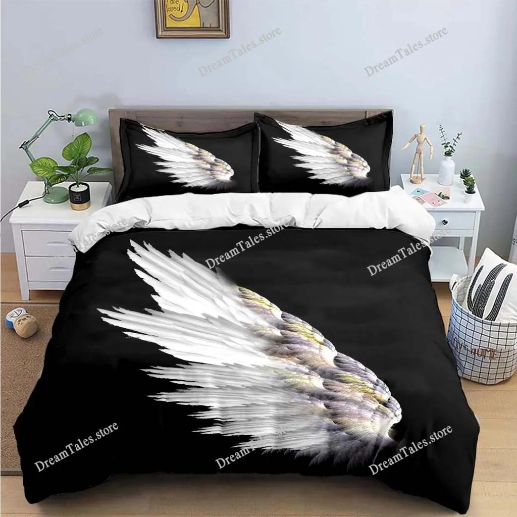 Exquisite Angel Wings Printed Bedding Sets Exquisite Set Duvet Cover Bed Comforter Set Bedding Set Luxury Birthday Gift