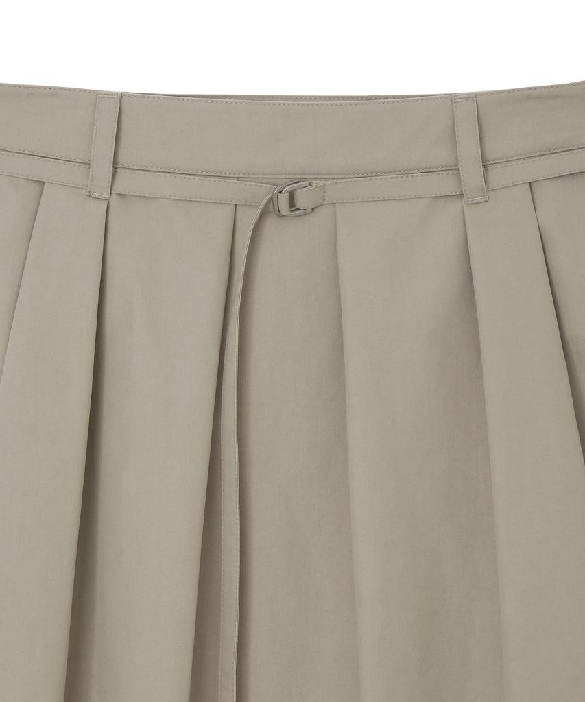 Lee Cotton Pleated Long Skirt Beige