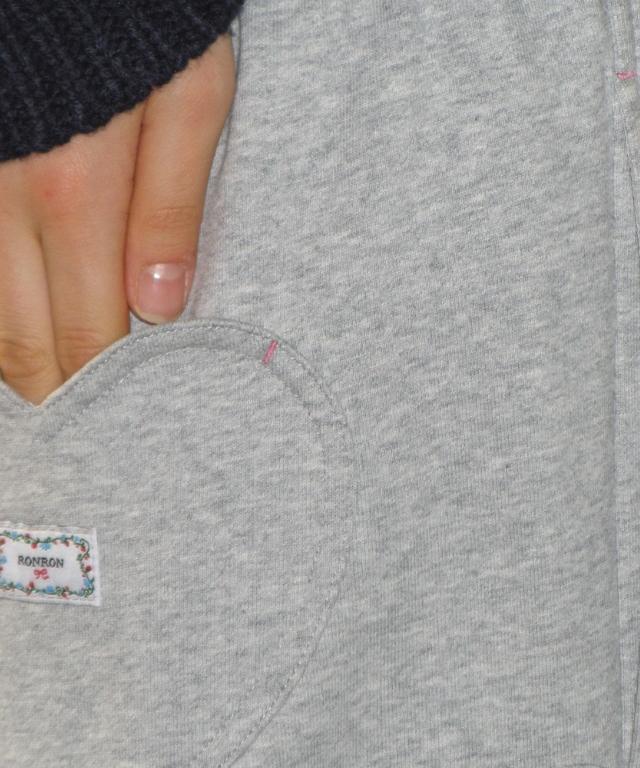 RONRON Back Heart Stitch Pocket Sweat Jogger Pants Gray