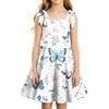 Girls Floral Print Sleeveless Strap Dress for Summer Casual Wear