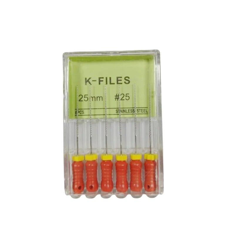 

6шт/уп. Стоматологічний кореневий канал Endo K Файл 21 мм 25 мм Ендодонтичні інструменти з нержавіючої сталі Матеріали для стоматологів Стоматологія Одонтологія 25mm 25