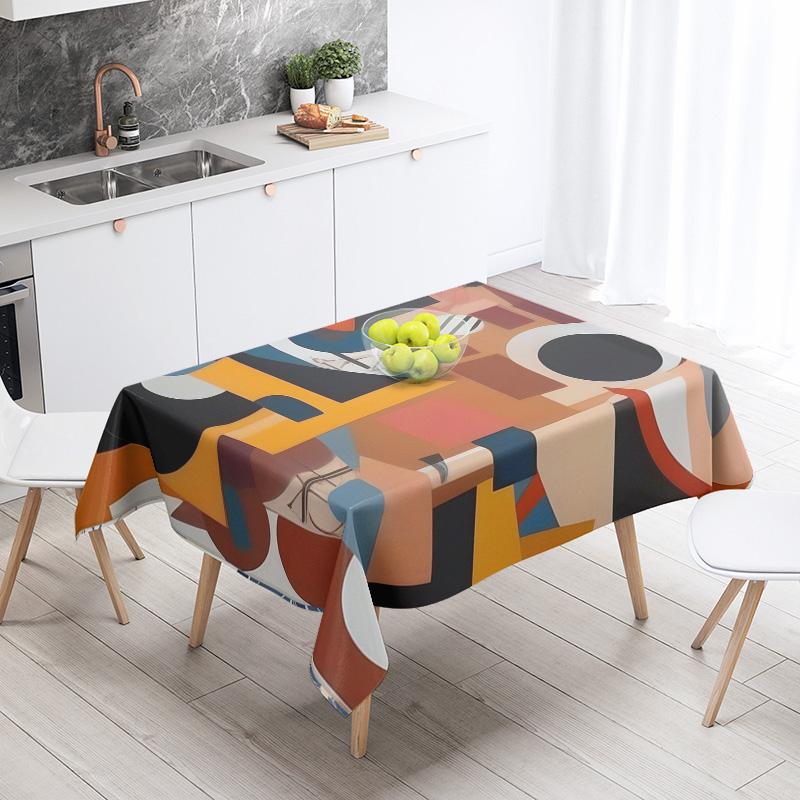 Abstract Geometric Tablecloth 1pc Resistant Party Decoration Restaurant Cafe Dining Table Tablecloths 140X200cm
