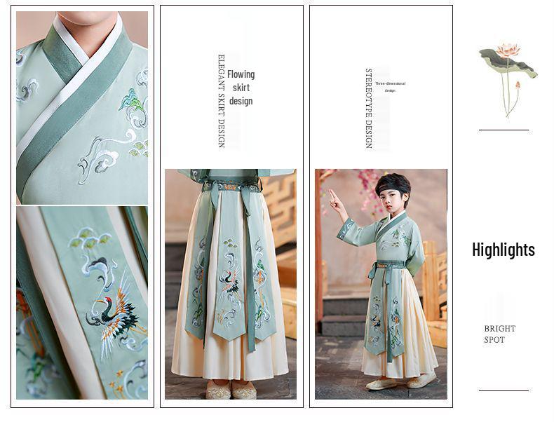 Chinese Style Ancient Tang Suit Hanfu for Boys - Traditional Performance and School Costume