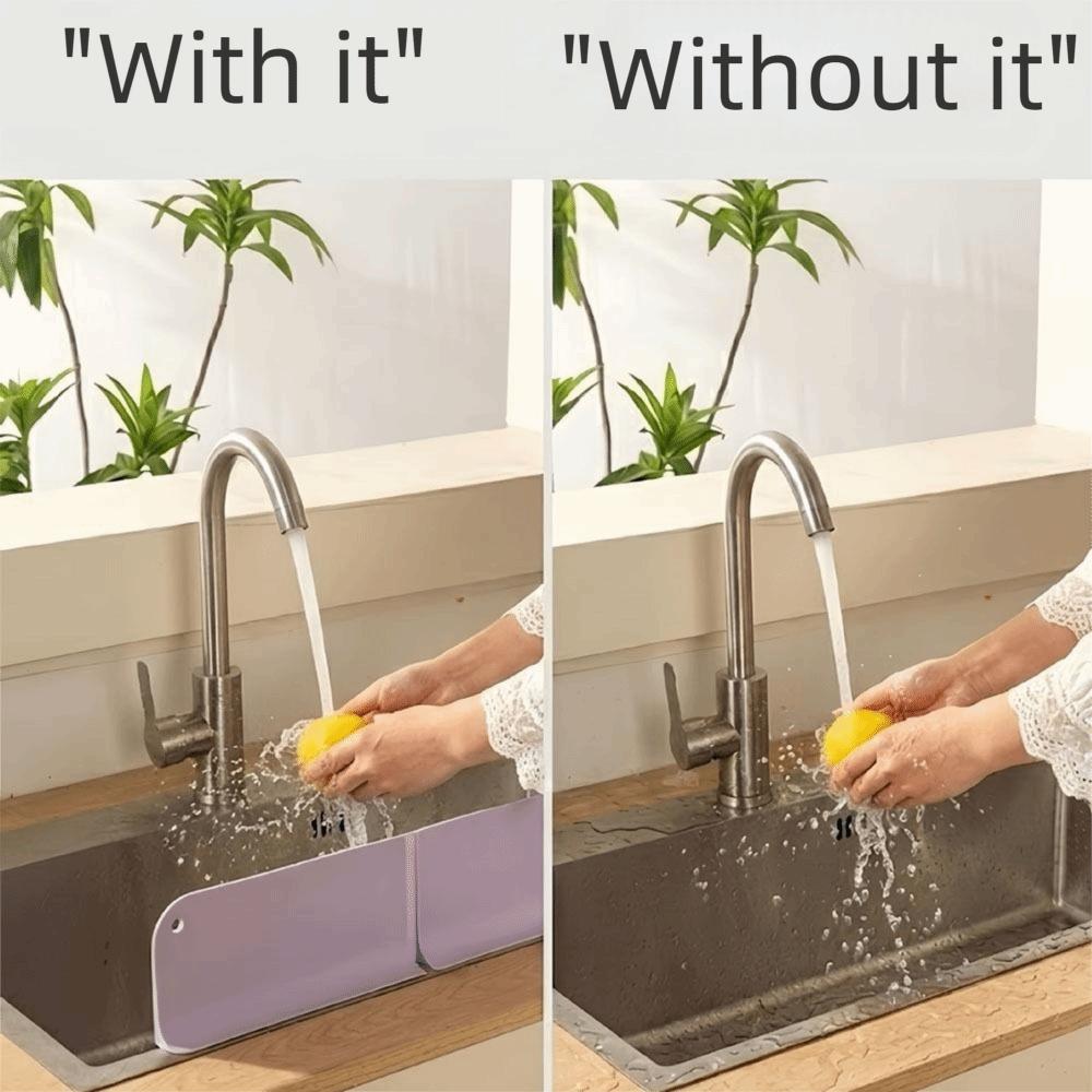 Foldable Silicone Sink Splash Guard Waterproof Folding Water Blocking Household Use