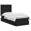 Storage Bed with Mattress Black 90 X 190 Cm Fabric