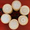6Pcs Wooden Stamp Decorative English Rubber Set Circular Durable for