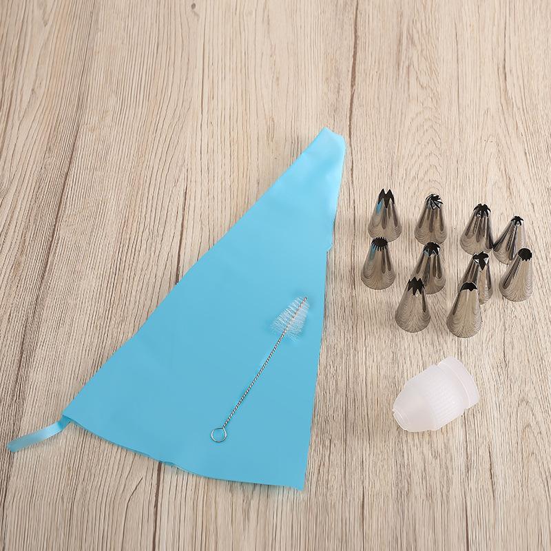 10 Stück Spritzbeutel-Set 430 Edelstahl Spritztüllen Squeeze-Gun Backwerkzeug