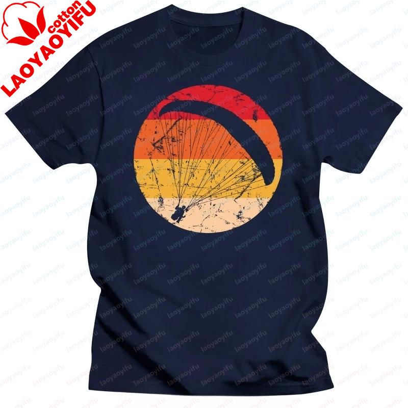 Fashion Retro Paragliding Tshirt for Men Leisure Paraglider Paramotor Parachute T Shirt Cotton Tee Men Clothing Casual Clothes