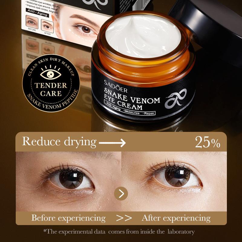 Snake Venom Eye Cream Reduces Dark Circles, Eye Bags and Puffiness; Anti-Ageing,Wrinkle Reduction, Firming, Smoothing and Moisturising