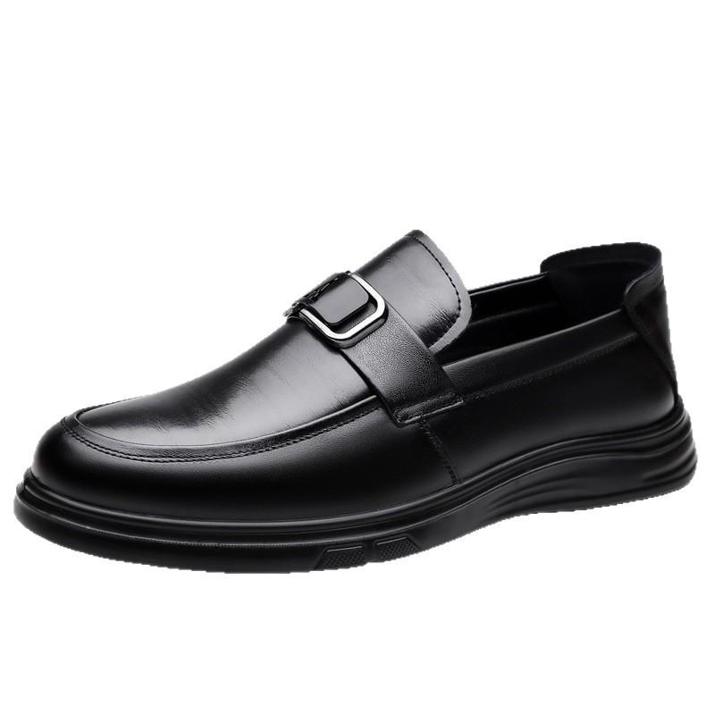 2025 autumn new leather Doudou casual shoes men's business versatile one-pedal leather shoes