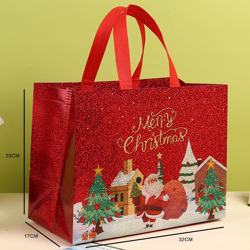 Christmas Gift Bag Non-woven Santa Xmas Tree Tote Bag Large Capacity Shopping Bag Xmas 2026 New Year Candy Gift Packaging Bag