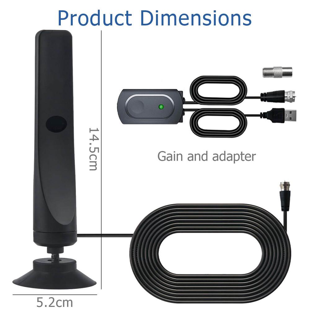 Smart TV Antenna Outdoor/Indoor 2025 Upgraded HDTV Digital TV with Signal Booster 450+ Mile Support for All TVs 4K 1080p 9.84 Ft