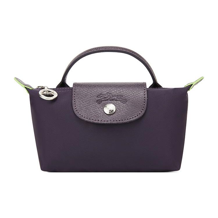 

Longchamp Button Zipper Closure Recycled Polyamide Canvas Tote Bag Women tote bag Purple 34175919645 Basic Set (Bag)