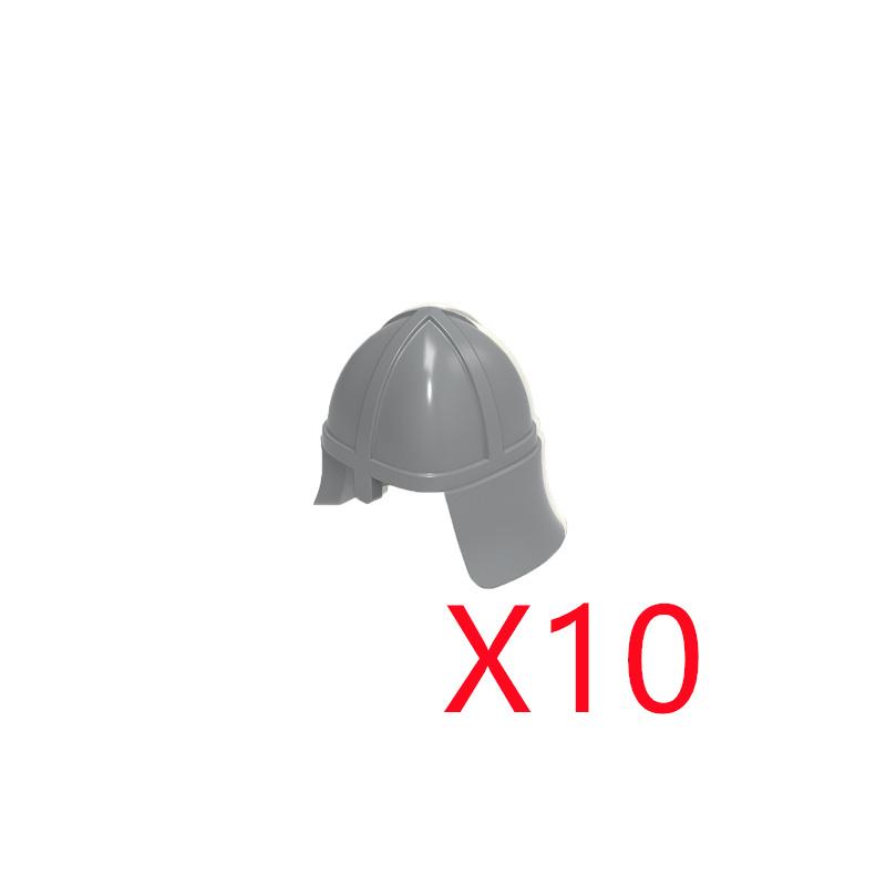 MOC Medieval Knight Building Block Helmet Mask Soldier Weapon Short Trident Shoulder Armour Vest Gun Hoe Axe Sword Toy Gift K127