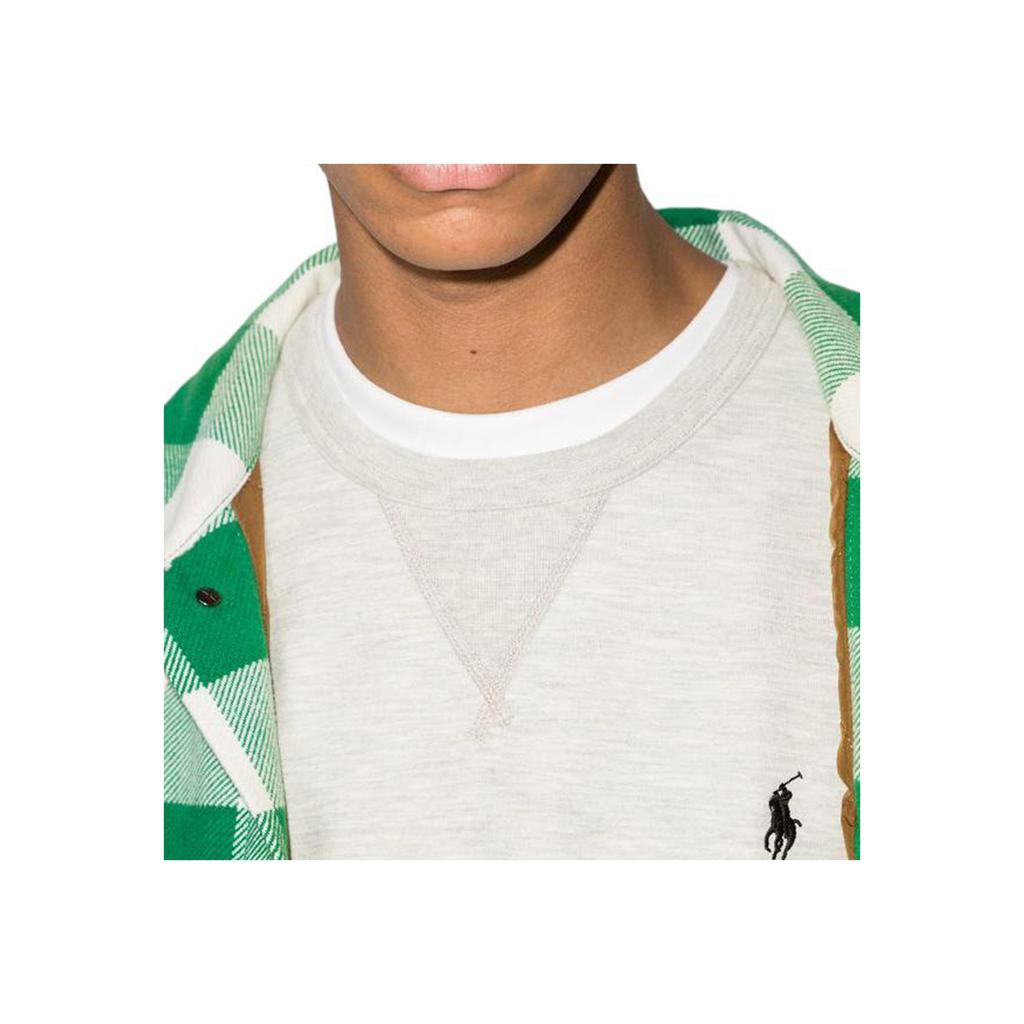 Polo Ralph Lauren Logo Embroidered Crewneck Sweatshirt Men Sweatshirt Gray White 710675313-020