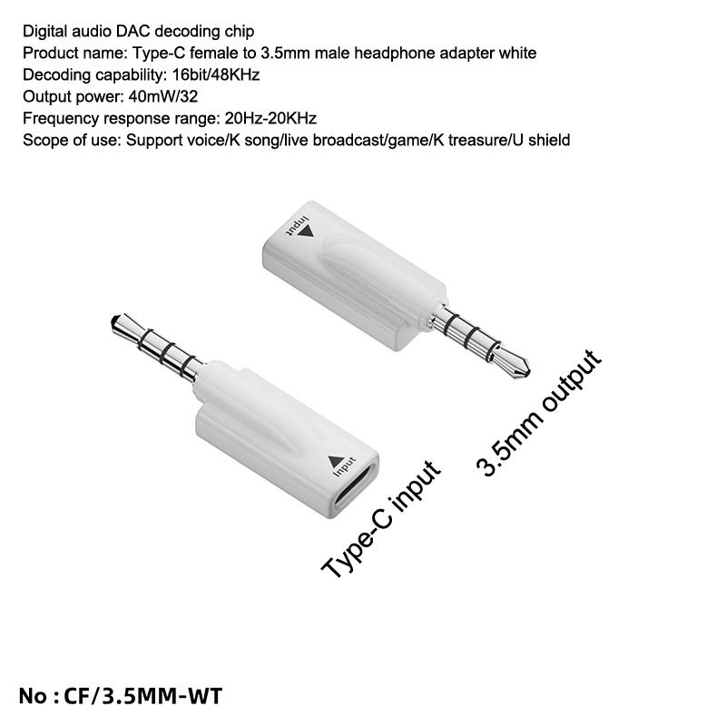 Adaptador de Áudio Auxiliar Tipo C Fêmea para 3.5mm Macho Conversor de Fone de Ouvido para CD Player Áudio Carro Aux Para iPhone 17 16 Samsung Laptop