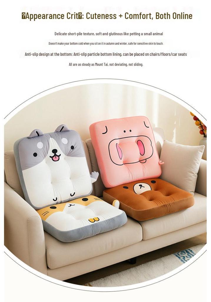 Cartoon Plush Chair Pad for Kids - Height Boost & Comfort
