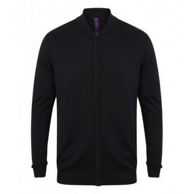 Henbury Unisex Adults Knitted Bomber Jacket