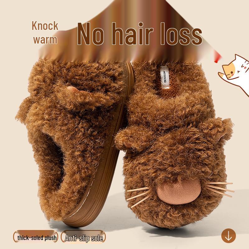 Damen Flauschige Baumwollpantoffeln 2025: Warme, rutschfeste Hausschuhe für Herbst/Winter mit einzigartigem Komfort.