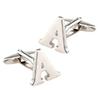 Mens Brass Initial Cufflinks Letter Buness Shirt Cuff Links Wedding Gift A