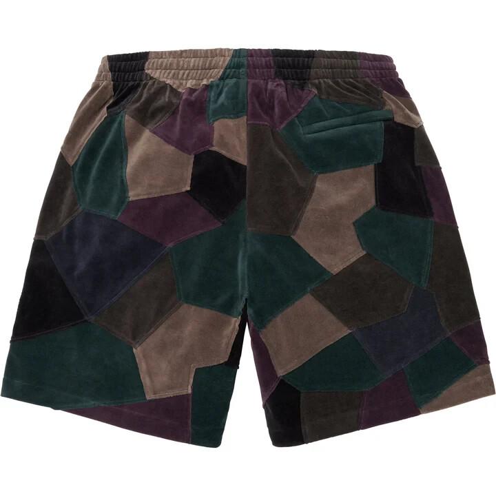 Supreme Patchwork Velour Short Dark Navy