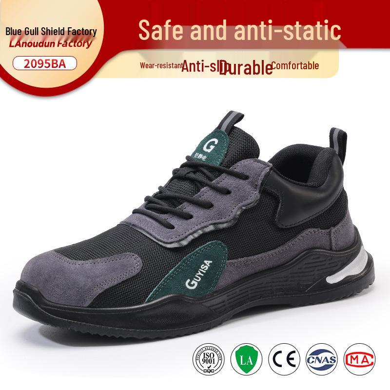 Blue Gull Shield Men's Anti-Smash, Anti-Puncture, Wear-Resistant, Anti-Static Safety Shoes