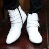Leather Boots Men High-top Casual Shoes British Business Pointy Head Comfort Versatile Man Boots Winter Masculino Sneaker 47
