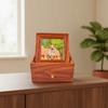 Wooden Pet Ashes Storage Box with Photo Frame Square Dog Ashes Container Dustproof with Drawers Pet Commemorative Urn